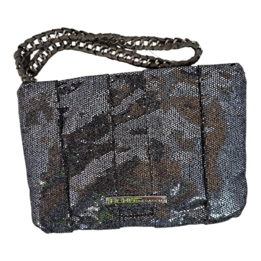 BCBGeneration Glitter Shimmery Black Clutch‎